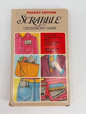 Vintage 1978 Pocket Edition Scrabble Travel Crossword Game COMPLETE Original Box